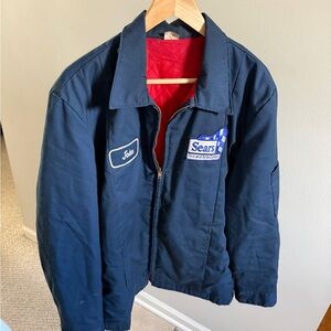 Vintage Sears Blue quilted Work Jacket